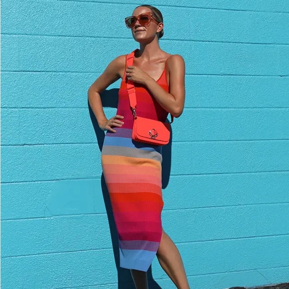 Banana Republic Pride 2020 Striped Rainbow Dress